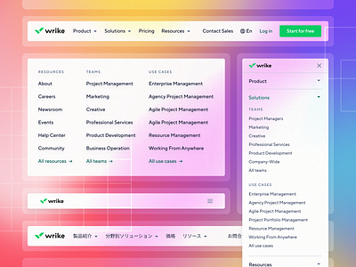 Wrike Website Header — Adaptive layouts