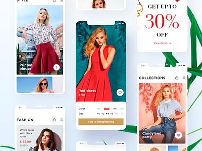 Love Republic E-commerce Mobile App app blue branding buy card clean clothes concept concept app design ecommerce fashion fashion app mobile mobile app red shopping typography ui