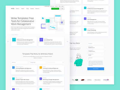 Wrike Templates Gallery collaborate illustration landing page template tool web design website wrike