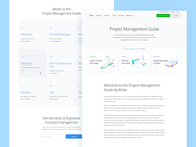 Wrike Project Management Guide blue branding clean collaborate design guide illustration landing page management project tool typography ui ux web website wrike