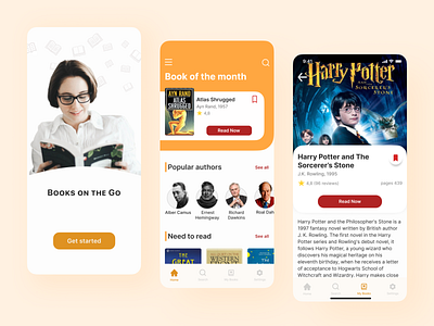 Book on The Go | eBook Mobile App Concept