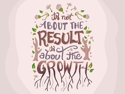 Mental Health Lettering - Growth floral green growth illustration lettering mental health results