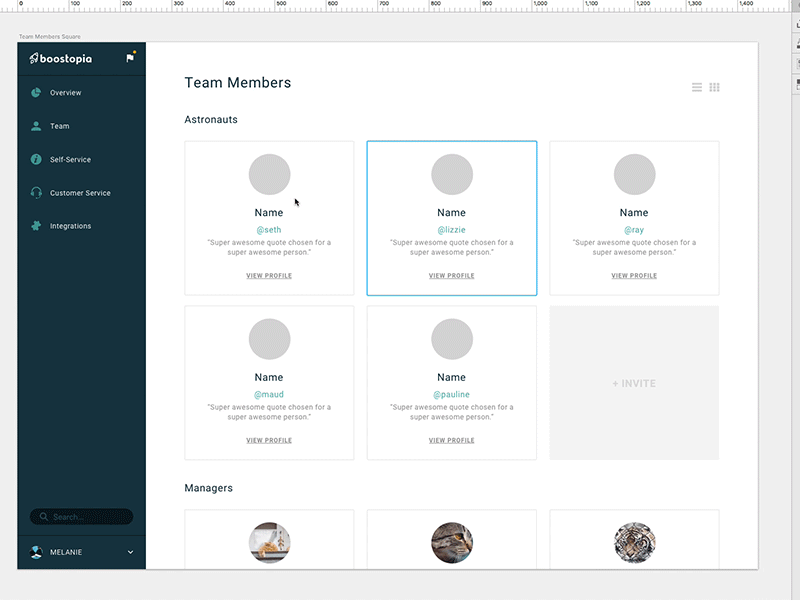 Team Members Page app astronaut pricing space ui ux web