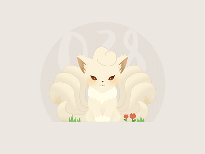 038 Ninetails 100days illustration pokemon sketch vector