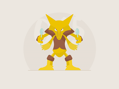 065 Alakazam 100days daily day pokemon series set sketch vector