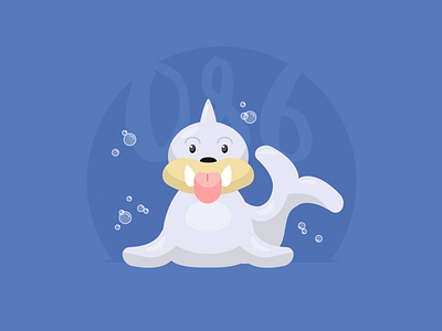 086 Seel 100days bubbles challenge illustration pokemon seal seel water
