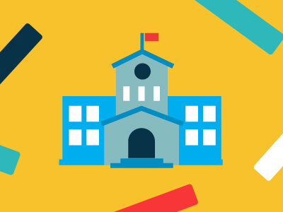 School logo illustration iconography playful simple clean education icon illustrator flat icon school