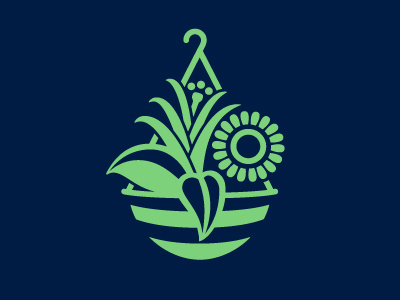Greenland Logo flat graphic green icon illustration logo nursery plant vector