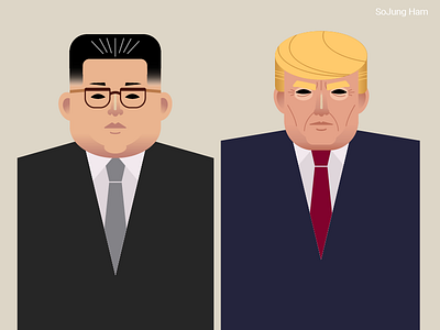 Kim Jong Un and Donald Trump america donald trump history kim jong un korea north korea people politics portrait singapore singapore summit south korea