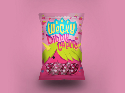 Wacky Diddly Cherry design illustration illustrator packagedesign packaging packaging mockup typography