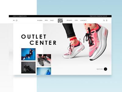 Online store of sneakers adidas ecommerce main page nike puma shoes site sneakers store ui uidesign ux web