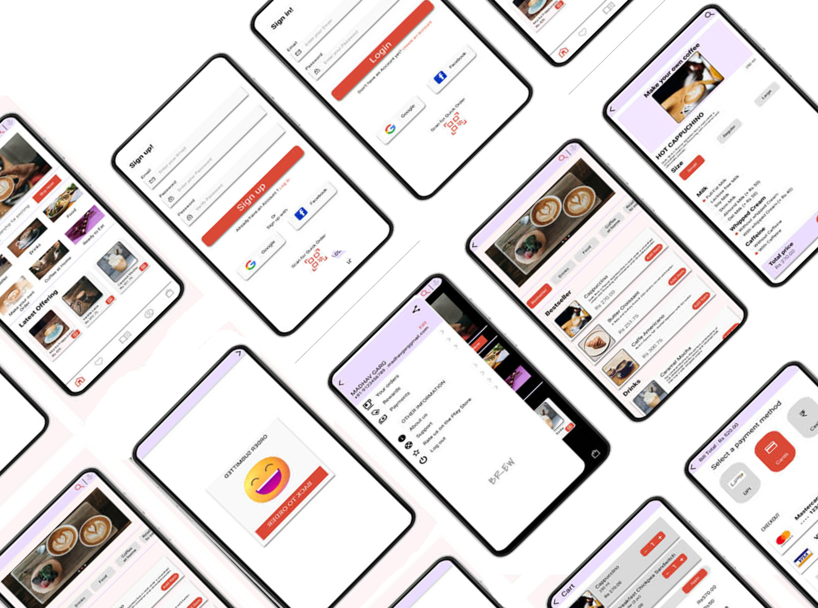 Mobile menu preview app design by Gargi Garg on Dribbble