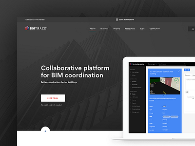 BimTrack design landing ui web webdesign website
