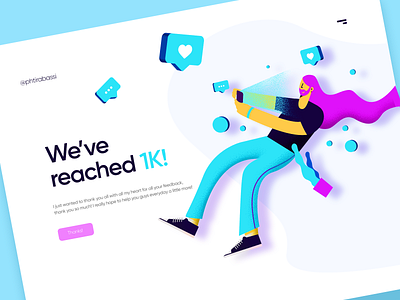 We’ve reached 1K at Instagram! 1k color colors design flat design flat illustration illustration instagram thanks ui uidesign