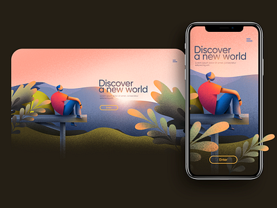 Discover a new world Ui Illustration