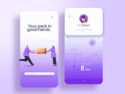 Tracking app - Mobile Concept 📦 aplication colors design flat design flat design flat illustration illustration track tracking app ui uidesign ux