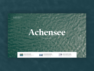 Page about the largest lake in Tirol interface nature travel ui ux web
