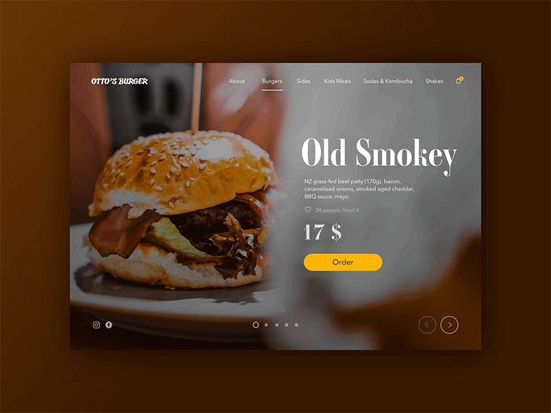 Burger Restaurant 🍔 animation burgers interface ui ui animation ux web