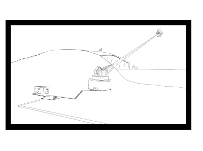 Space Defense design drawing freehand illustration laser pen scifi sketch space turret
