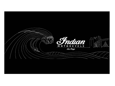 JackRabbit x Indian Motorcycle Design animal city design drawing freehand illustration ocean pen san diego sd sketch surfing wave