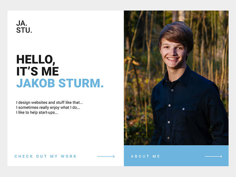 Welcome Page Portfolio by Jakob Sturm on Dribbble