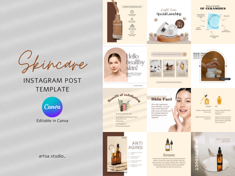 Instagram Post Template Canva by Artsa.studio on Dribbble