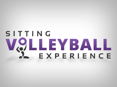 Sitting Volleyball Experience purple logo sitting volleyball sports sports logo volleyball