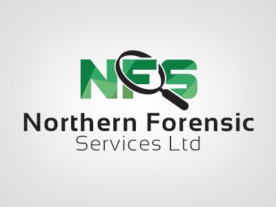 Northern Forensic services forensics green logo search