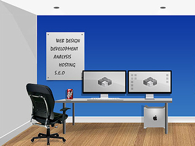 Office Illustration chair desk monitors office office chair