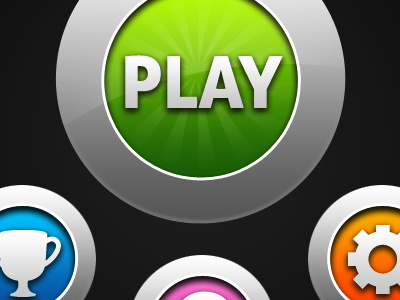 Game UI / Buttons 2 buttons circles color game iphone ui