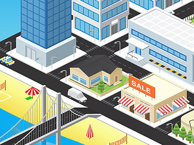 Isometric Cityscape city cityscape colorful illustration isometric perspective vector