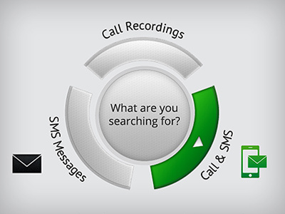 Call & SMS Recording call circles green search sms ux