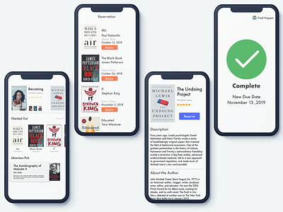 Library app clean college complete dark design illustration ios library library card minimal mobile sketch ui ux white