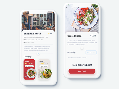 Restaurant App app clean design eat food ios logo menu mobile online order restaurant sketch ui ux white