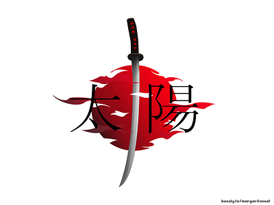 sun katana illustration japan katana vector weapon
