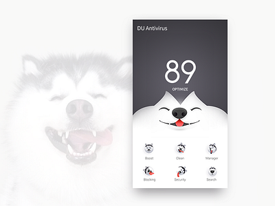Husky animal animation app application dog doge experience fun mobile motion product ui