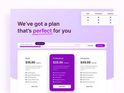 Pricing Page UI | Pricing Plans UI designinspiration digitaldesign interface responsivewebdesign ui uidesign userinterface uxdesign webdesign