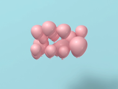 Pink Balloons 3d animation balloons c4d colors design dynamics pantone