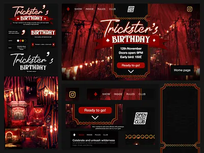 Trickster's Birthday Event Identity and Landing branding design figma graphic design landing design logo midjourney ai product design ui ux web design