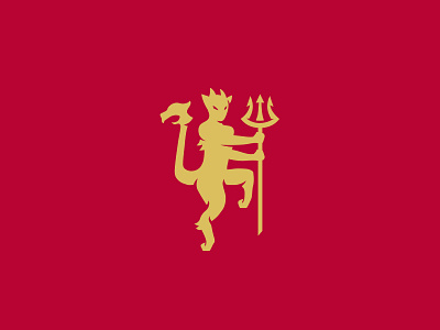 Red Devil branding design devil gold icon illustration logo manchester manutd red united