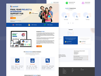 nextskill - Software Training Institute Landing page adobe xd animation app branding figma graphic design landing page logo software training training institute website ui ui creative ui design user experience user testing userinterface ux ui web application