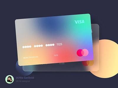 Trendy Credit Card Design with Glass Morphism effect