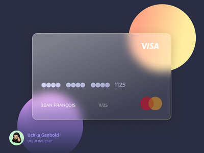 Trendy Credit Card Design with Glass Morphism effect
