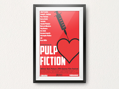 Pulp Fiction movie poster redesign adobe indesign graphic design print design
