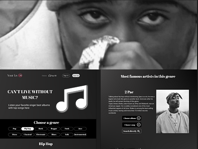 Listen Music Website design logo typography ui ux