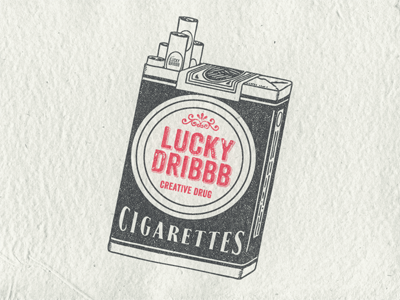Lucky Dribbb ... cigarettes dribbble label lettering logo mark type typeface typo typography
