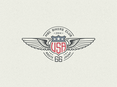 »USA« Winged Badge ... badge biker lettering logo type typo typography usa vector graphic wings