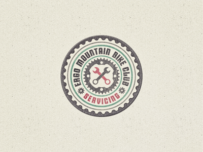 MTB Servicing Badge ... badge grungy lettering sticker type typeface typo typography vector graphic