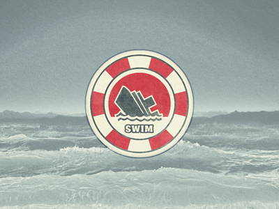 Just Swim ... badge lettering retro sticker type typo typography