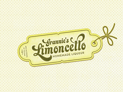 Grannie’s Limoncello ... label lettering limoncello retro style tag type typo typography